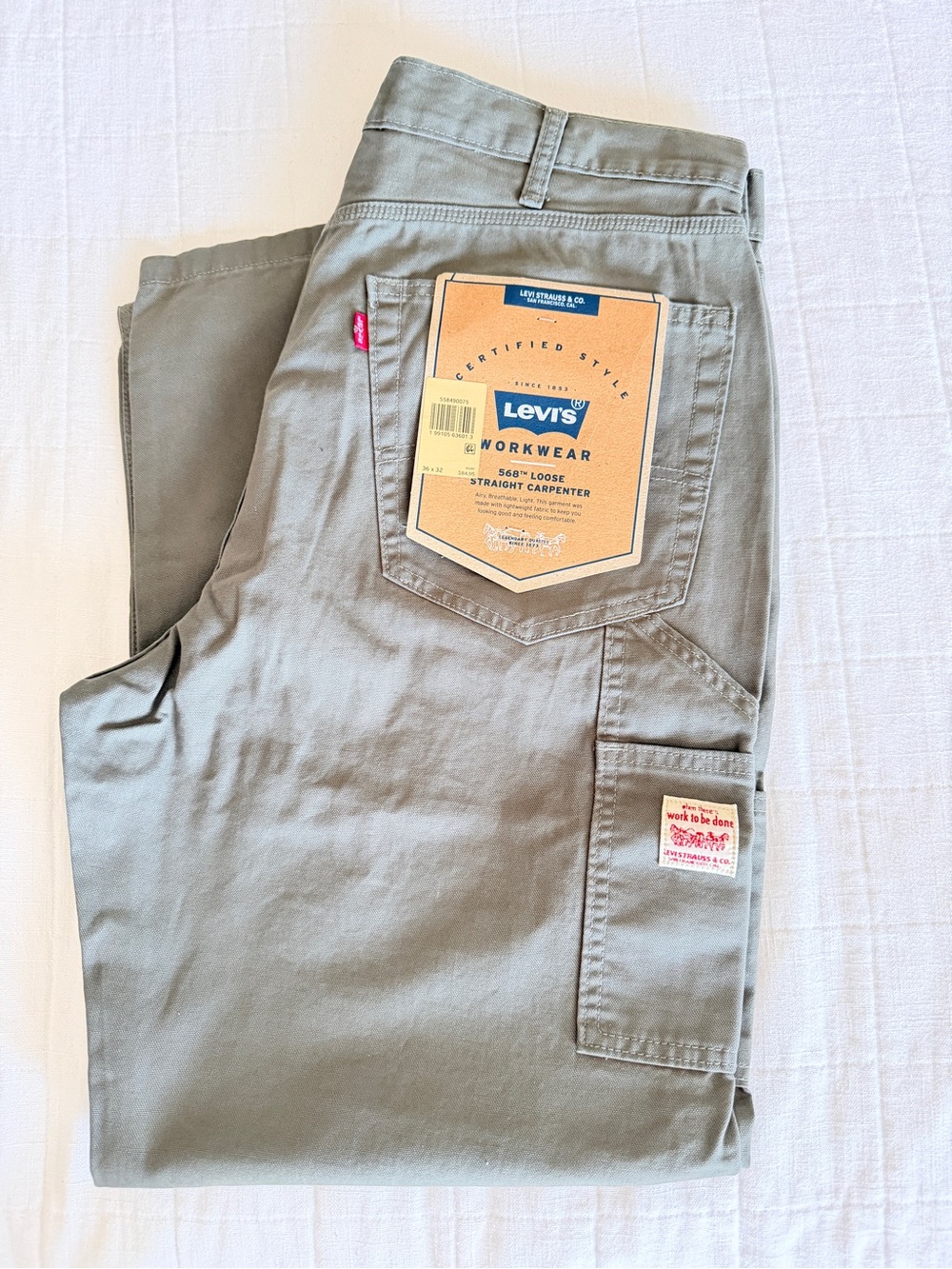 Levi's Men's Carpenter Pants in Light Olive Green